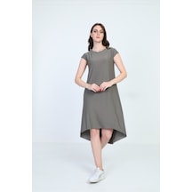 Ella Camelia Kadın Asimetrik Elbise 5011000 Haki Haki
