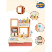 Kukuli Şarkılı Eğitici Modern Banyo Seti Oyuncak Pembe Banyo