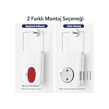 İris Krom Kaplama Kare Havluluk, Yapışkanlı Ve Vidalı Montajlı Banyo Havlu Askısı, 35 Mm Oval Bantlı