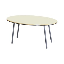 Orta Sehpa Elips Siyah Metal Ayak Çift Altın Krem Çok Renkli