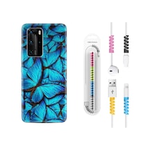 Huawei P40 Pro Kılıf Kablo Koruyuculu Owl 1351 Siyah