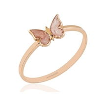 Rose Altın Kelebek Yüzük Sedefli 14K 377236834