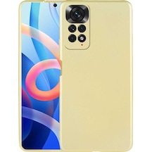 Kilifone - Xiaomi Uyumlu Redmi Note 11s Global - Kılıf Mat Renkli Esnek Premier Silikon Kapak - Gold