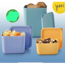 Tupperware Kübik Kare Saklama Kabı Çok Renkli 3'lü Çok Renkli