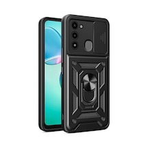 Zore Tecno Spark 8c Kılıf Magnetik Standlı Kamera Korumalı Ogaa Sürgülü Vega Kapak - Siyah