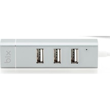 Bix BX03HB USB to Ethernet Dönüştürücü 3 Portlu USB 2.0 Çoklayıcı Adaptör