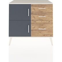 Hyperion Şifonyer Tek Raflı 3 Çekmeceli 2 Kapaklı 88x44x80 Aytaşı-antrasit/çam Antrasit/çam