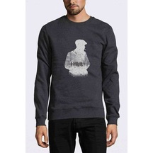 Peaky Blinders Tommy Shelby Gölge Baskılı Füme Erkek Sweatshirt