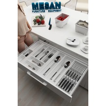 Çekmece Içi Kaşıklık Ve Bıçaklık Düzenleyici Beyaz, 84x48 Yandan Ve Boydan 4cm Kesilebilir Beyaz