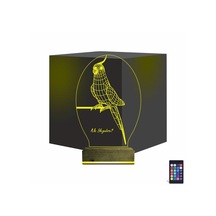 Luvivia Papağan Sultan Papağanı Kişiye Özel 3d Lamba - Masa Gece Lambası Şeffaf