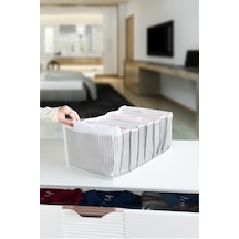 Serstil 8 Gözlü Çekmece İçi Gri Çizgili Düzenleyici Organizer - Large 24 X 37 X 18