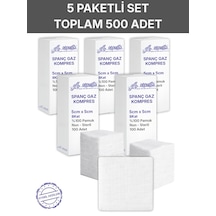 Ağaoğlu Spanç Gazlı Bez 5x5cm 8 Katlı 500 Adet - Yüksek Emici, Yapışmayan, Nefes Alabilir %100 Pamuk