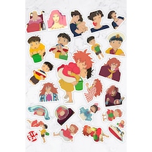 Küçük Deniz Kızı Ponyo Anime Telefon Laptop Bullet Journal Yapışkanlı Folyo Sticker Paketi 23 Adet Çok Renkli