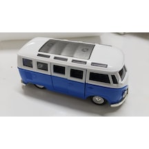 Oyuncak Metal Model 1 / 36 Çek Bırak Mavi 1963 Volswagen T1 Bus Minibüs