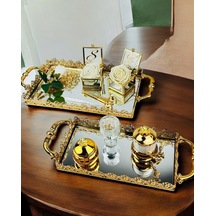 Eternal Gold Söz Nişan Tepsisi Ve Damat Kahve Tepsisi Beyaz Beyaz
