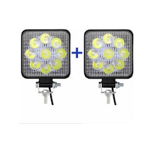 Çalışma Lambası 9 Led Kare 2 Adet 12v 24v Çalışır