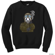 Panda Military Pilot Siyah Sweatshirt