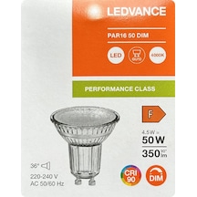 4 Adet Ledvance 4,5w Ilık Beyaz 4000k Dim Edilebilir Gu10 Duylu Cam Spot Ampul