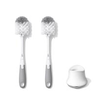 Oxo - Good Grips Tot Şişe Fırçası, Ucu Temizleyici Ve Ayaklı Gri, 2'li Paket