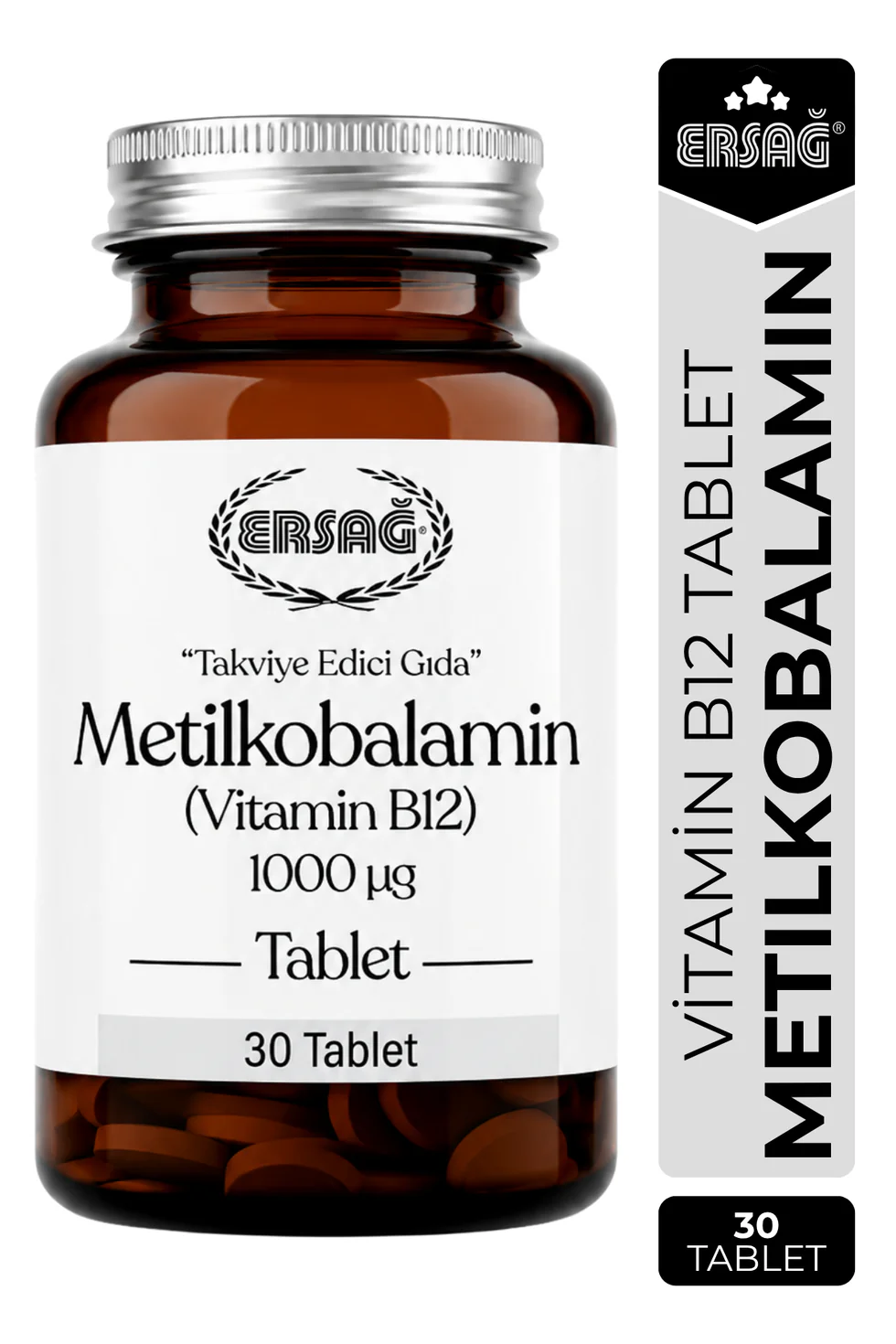 Ersağ Metilkobalamin Vitamin B12 Takviye Edici Gıda 30 Tablet