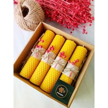 4 Adet 14cm X 3cm Doğal Petek Balmumu Mum Hediyelik Bal Mumu Mum Besswax Arı Mumu Yellow