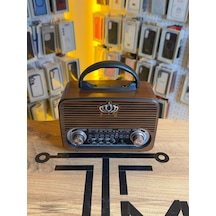 Nostaljik Radyo Bluetooth Usb Sd Kart Fm Am Şarjlı Taşınabilir Retro Radyo
