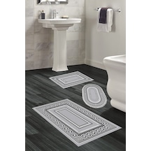 Eko Trend Djt 3 Lü Yıkanabilir Kaymaz Taban Banyo Paspas Seti 651m Modern gri