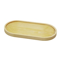 Oval Açık Renk Sade Ahşap Yağdanlık Altlık 25x12.5cm Diğer