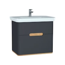 Vitra Sento 60836 Lavabo Dolabı Çift Çekmeceli 80 Cm Mat Antrasit