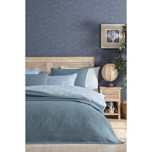 Puffy Arch Çift Kişilik Yatak Örtüsü Seti - İndigo