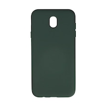 Samsung Galaxy Uyumlu - J7 Pro / J730 Kılıf Nano İçi Kadife Silikon - Koyu Yeşil Çok Renkli