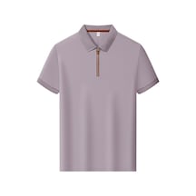 New Performance.arw98253.serintutan-antibakteriyel-yüksek Kalite.fermuarlı Polo T.shirt Mor