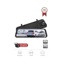 Lenovo V7ahd Siyah 1080p Araç İçi 9.6inç Dokunmatik Dikiz Ayna Gece Görüşü Ön Ve Arka Araç Kamerası