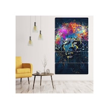 Grafiti Adam, Renkli Kafa - 5 Parçalı Tablo Görsel - 702503534 Görsel