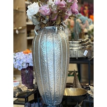 Panalı Pnl-mg72 S Metal Dekoratif Vazo 30.5 30.5 61.5 Cm Gümüş
