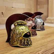 Metal Dekoratif Şövalye Miğferi - Tarihi Tasarım - 10x5 Cm Altın, Bakır, Gümüş