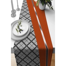 Tarçın Ekoseli Desen Premium Masa Örtüsü Runner Rnr580n11