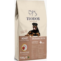 Teodor Kuzu Etli Büyük Irk Yetişkin Köpekler İçin 15 Kg %30 Protein %16 Yağ İçeren Köpek Maması