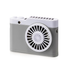 Cbtx Taşınabilir Mini Usb Şarjlı Kamera Fanı Asılı Boyun Küçük Fan Gri