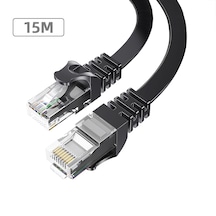 Essager  1000 Mbps Cat6 Ethernet Kablosu 15 Metre - Yuvarlak Tel Flat Wire