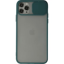 Newface - 874 - iPhone Uyumlu 11 Pro Kılıf Palm Buzlu Kamera Sürgülü Silikon - Novapazr - - Yeşil