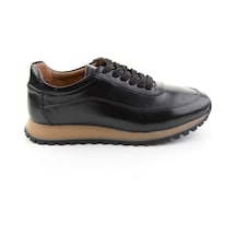 Bambi Siyah Antik Hakiki Deri Erkek Sneaker E01600003541