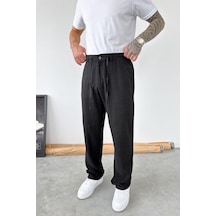 Siyah Beli Lastikli Keten Pantolon Siyah Beli Lastikli Keten Pantolon