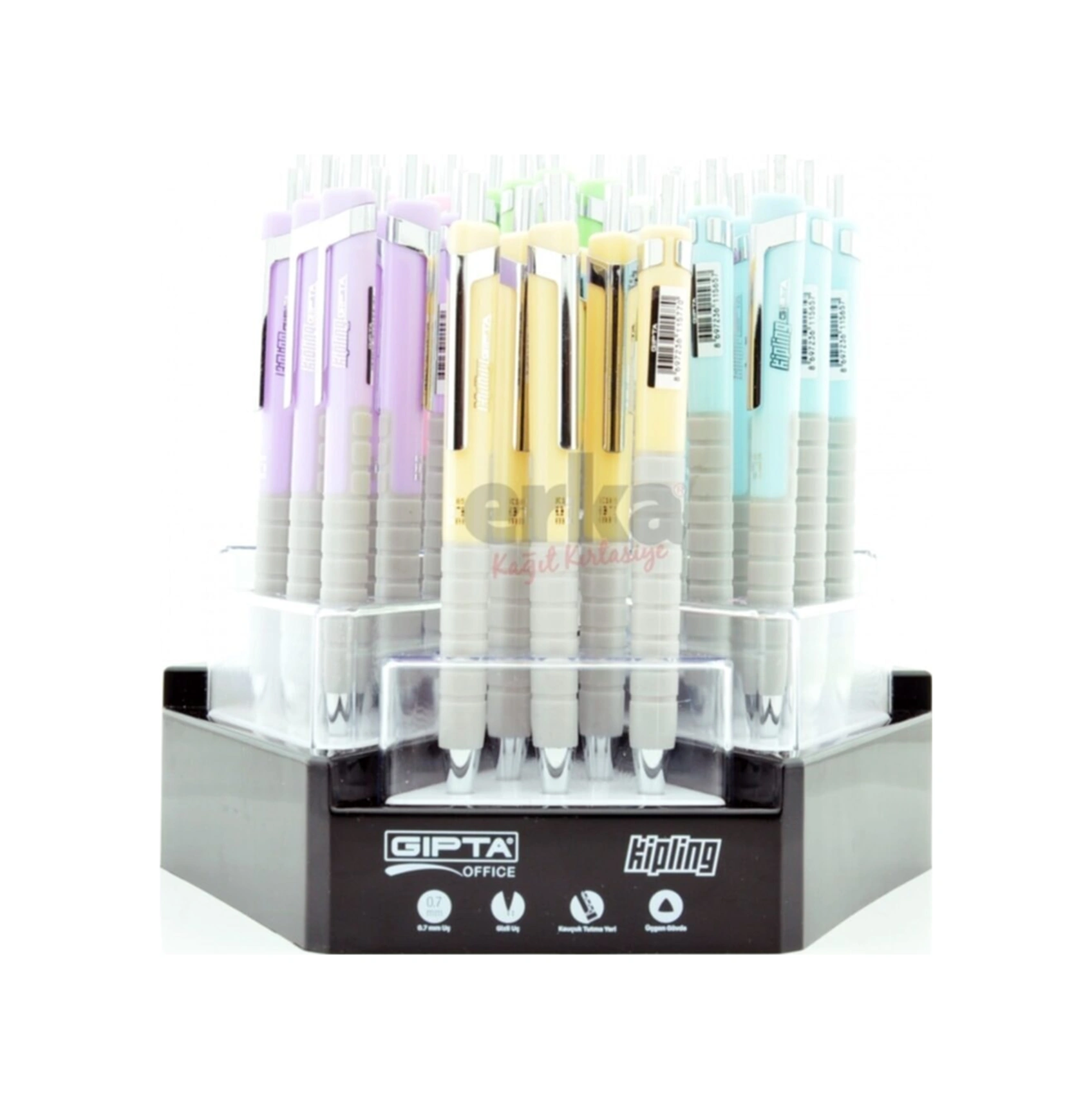 Versatıl- Kıplıng 0.7mm Pastel 6 Renk 36'lı Stand Renkli