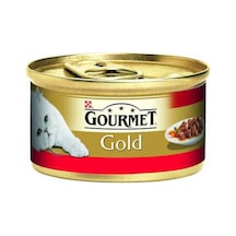 Gourmet Gold Parça Sığır Etli Soslu Konserve Yetişkin Kedi Maması 12 x 85 G