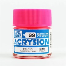 Mr.hobby N-099, 10 Ml. Fluorescent Pink Acrysion Maket Boyası Standart