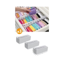 3'lü Akordiyon Organizer Small Kumaş Gri Diğer