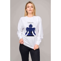 Death Note Baskılı Beyaz Kadın Sweatshirt (528309388)