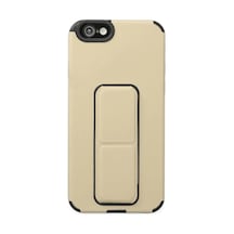 Apple Apple Uyumlu iPhone 6 Kılıf Mega Standlı Silikon - Gold