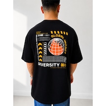 525 Oversize Sırt Baskılı Streetwear Unisex T-shirt Globalımpact Siyah